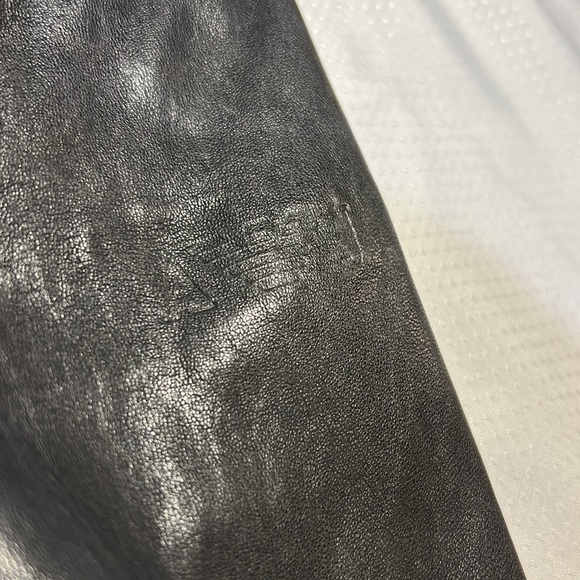 Armani Jeans Leather Jacket Mens Large Navy Blue - Picture 6 of 8